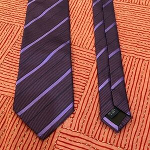 Purple striped silk tie - Elegant Purple Patterned Men's Tie